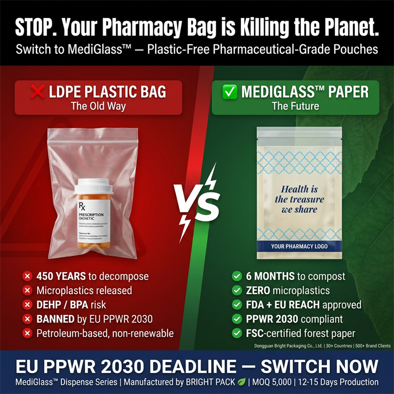 Plastic-Free Medical Packaging Glassine Pouch Sustainable Pharmaceutical Packaging EU Wholesale OEM Distributor