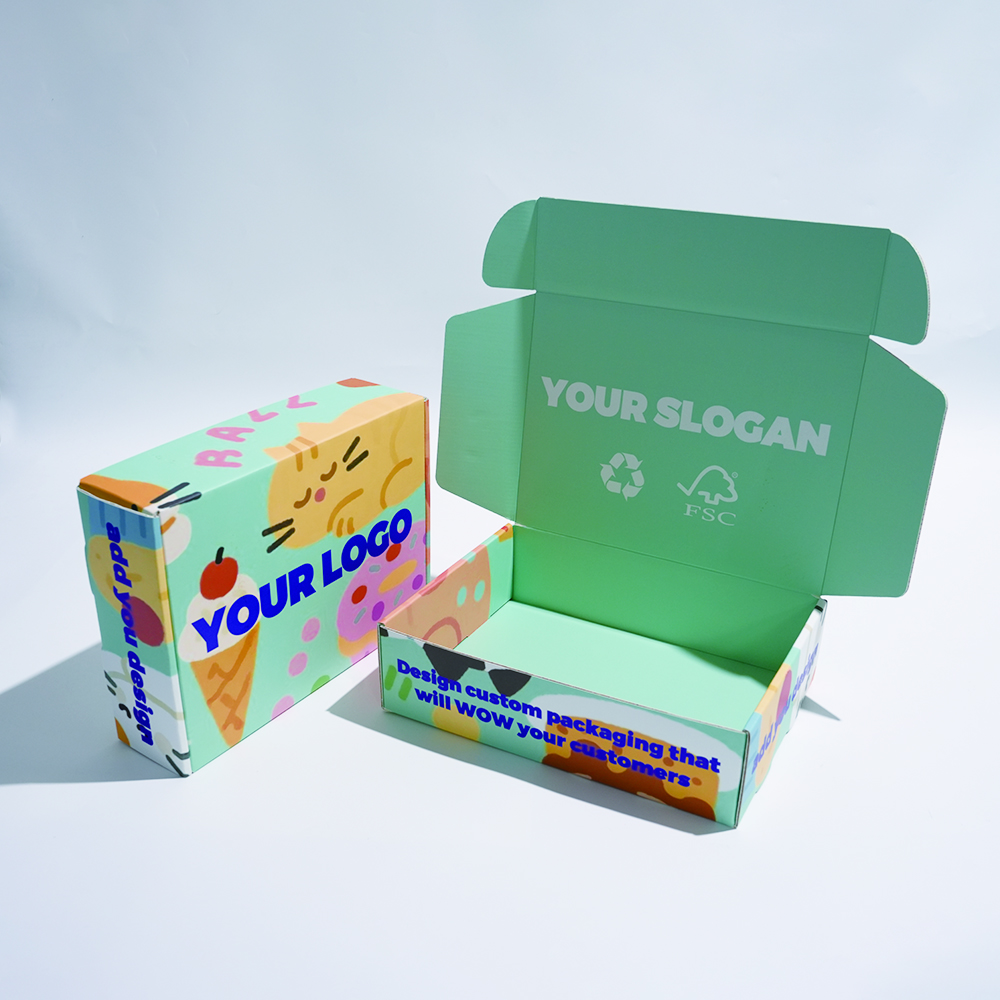 Eco-Friendly Customized Corrugated Mailer Paper Box Square Clothing Cardboard Shipping Boxes Karton Folding Plain Packaging