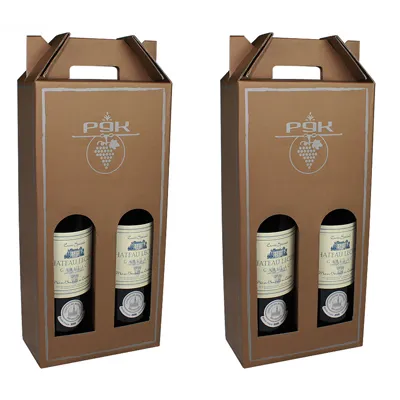 Custom Double and Single Red Wine Corrugated Paper Golden Hot Stamping Luxury Cardboard Paper Magnetic Liquor Gift Packaging Box