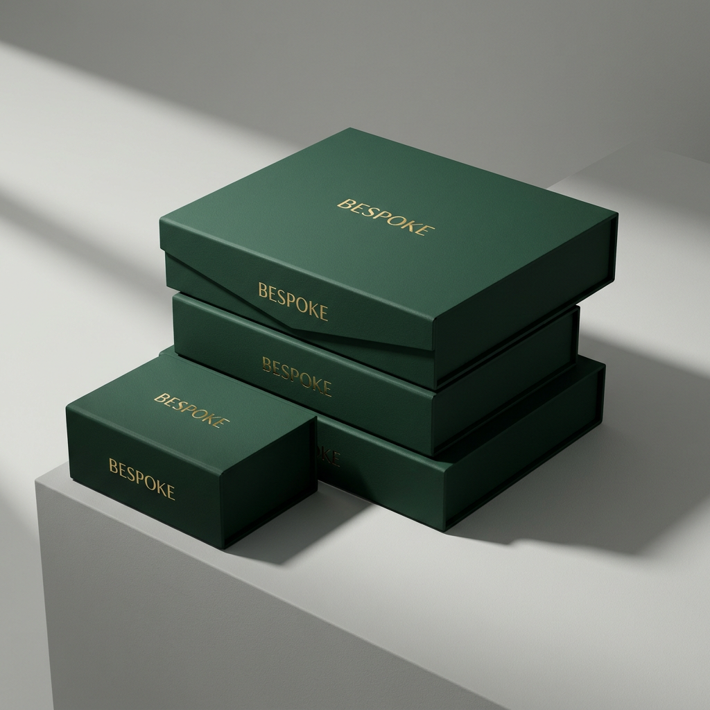 Luxury Forest Green Book Style Magnetic Rigid Box - Premium Matte Textured Paper Gift Box with Gold Foil Logo for High End Brand