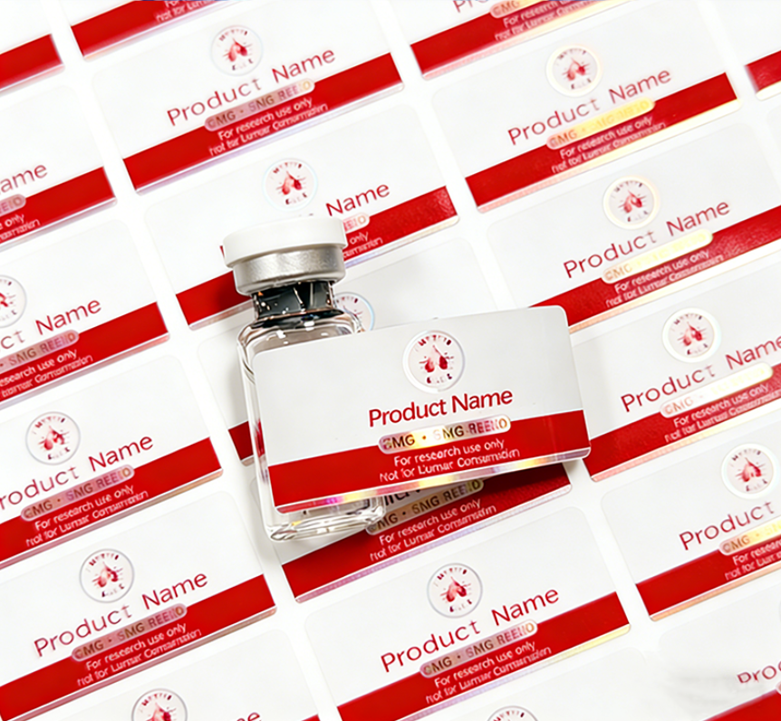 Custom Logo Free Design Waterproof Medicine Packaging 3ml/10ml Label Peptide Box Pill 1pack 2Vials Folders Holographic Box