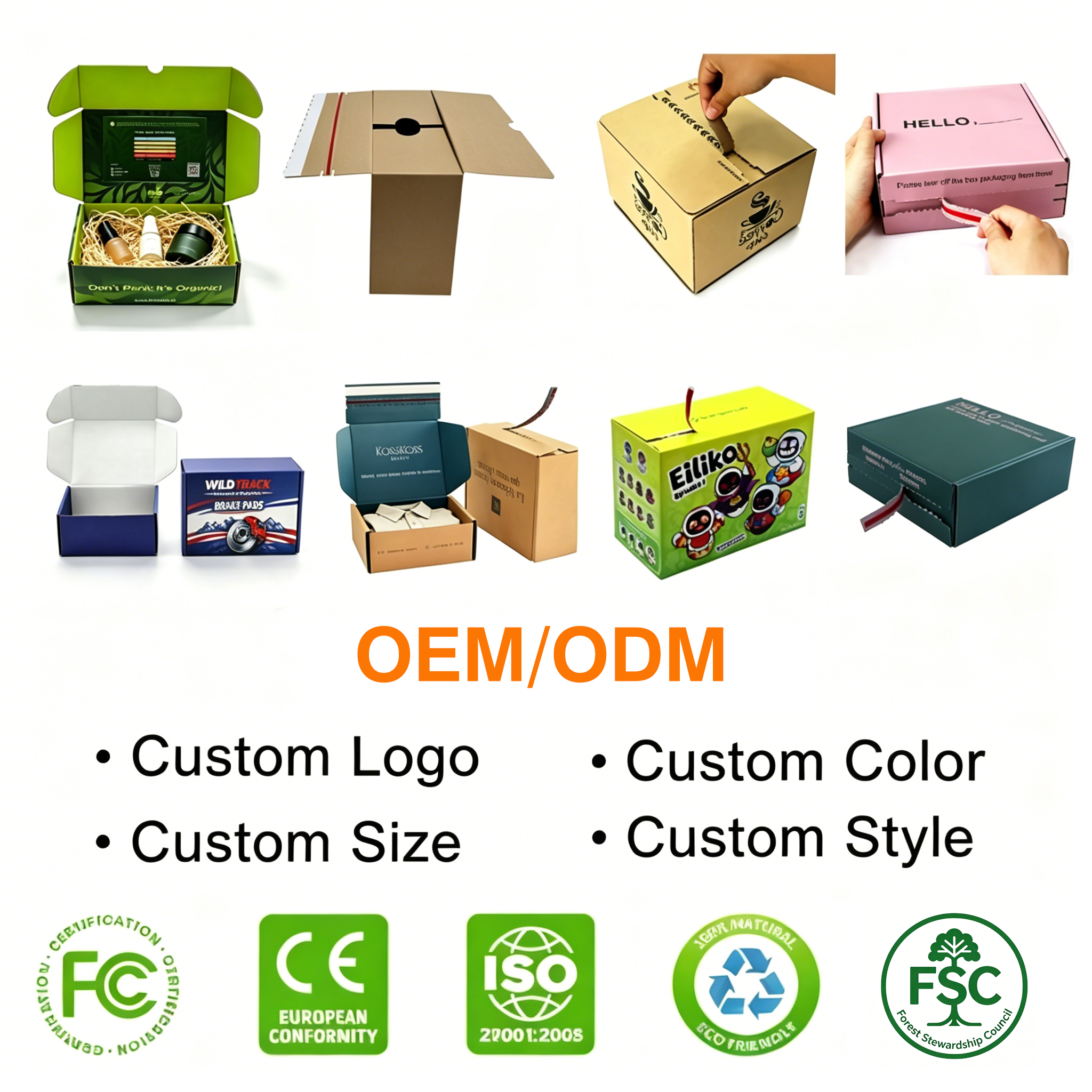 Free Sample Tear off Pink Shipping Box Cardboard Paper Mailing Box With Tear Strip
