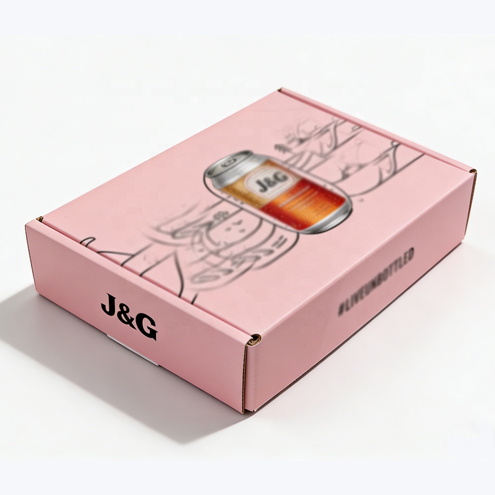 Eco Friendly Printed Corrugated Beverage Cans Gift Box Retail Custom Canned Drinks Beer Packaging Cardboard Box With Insert