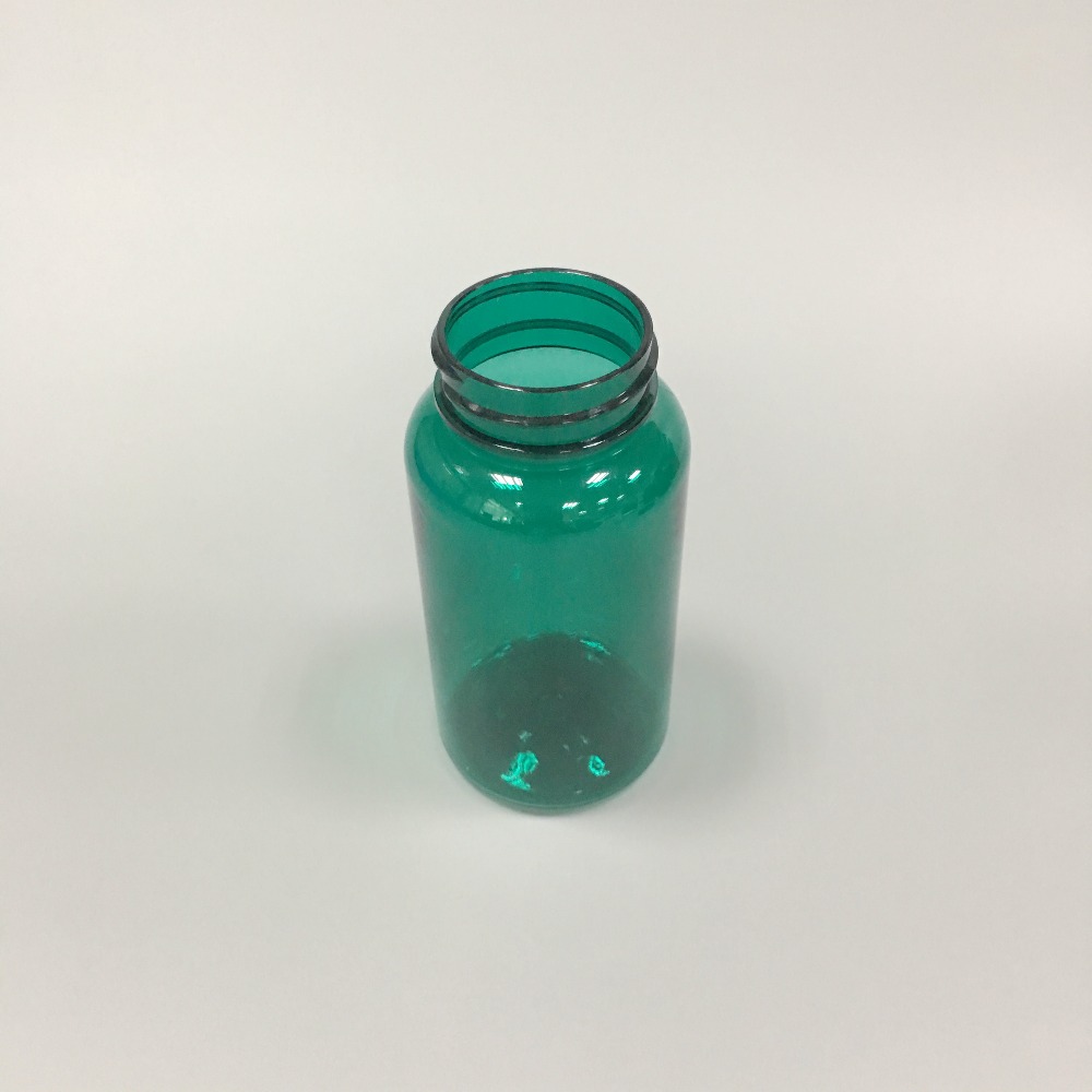Plastic Medicine Pill Bottles Pharmaceutical Capsule Tablet Packaging Bottle Screw Cap with Pressure Aluminium 150ml PET Green