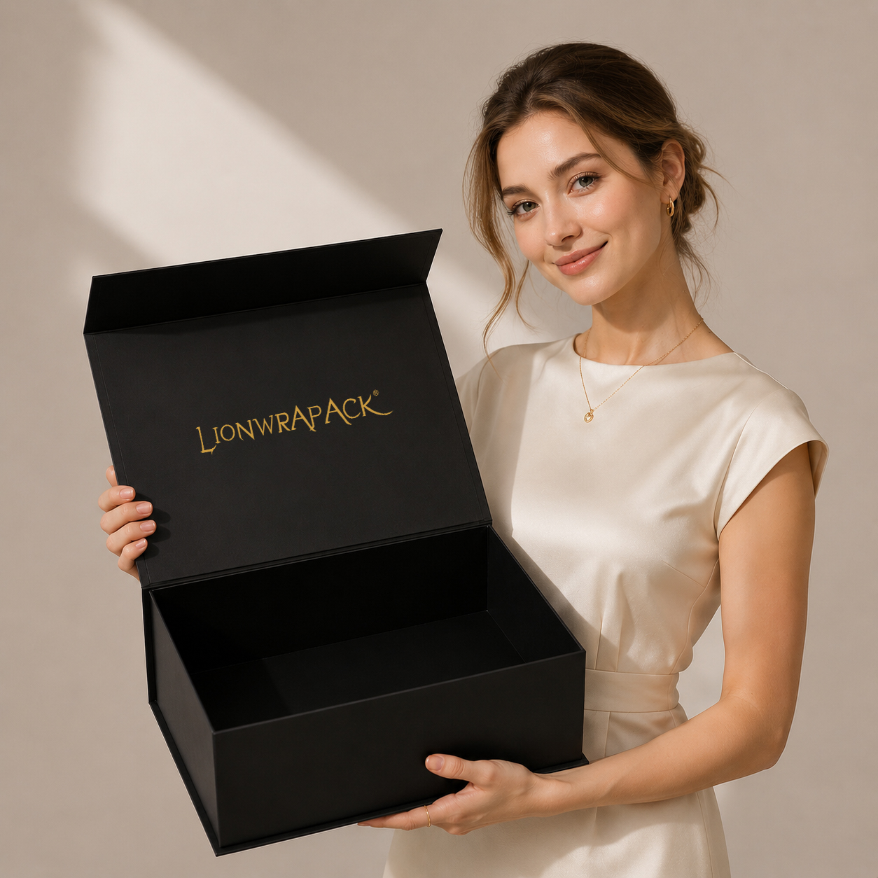 Lionwrapack Custom Luxury Gift Box with Ribbon Foldable Apparel Packaging Personalized Clothing Premium Packaging Box