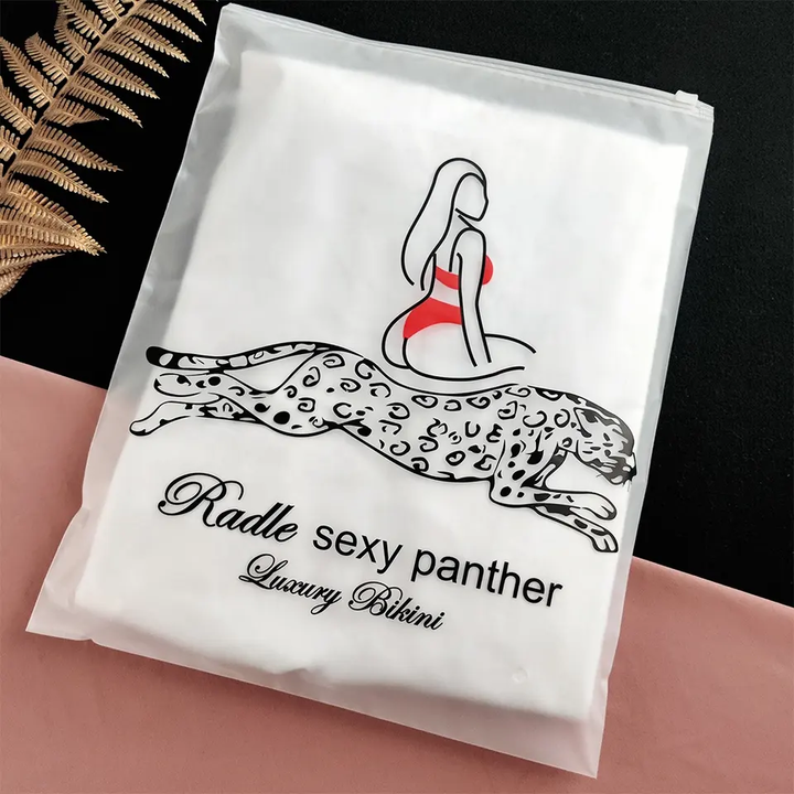 Custom Printed Logo Clothing Packaging Zipper Bag Slide Zip Lock for T-Shirts and Underwear Frosted Matte Plastic Bags