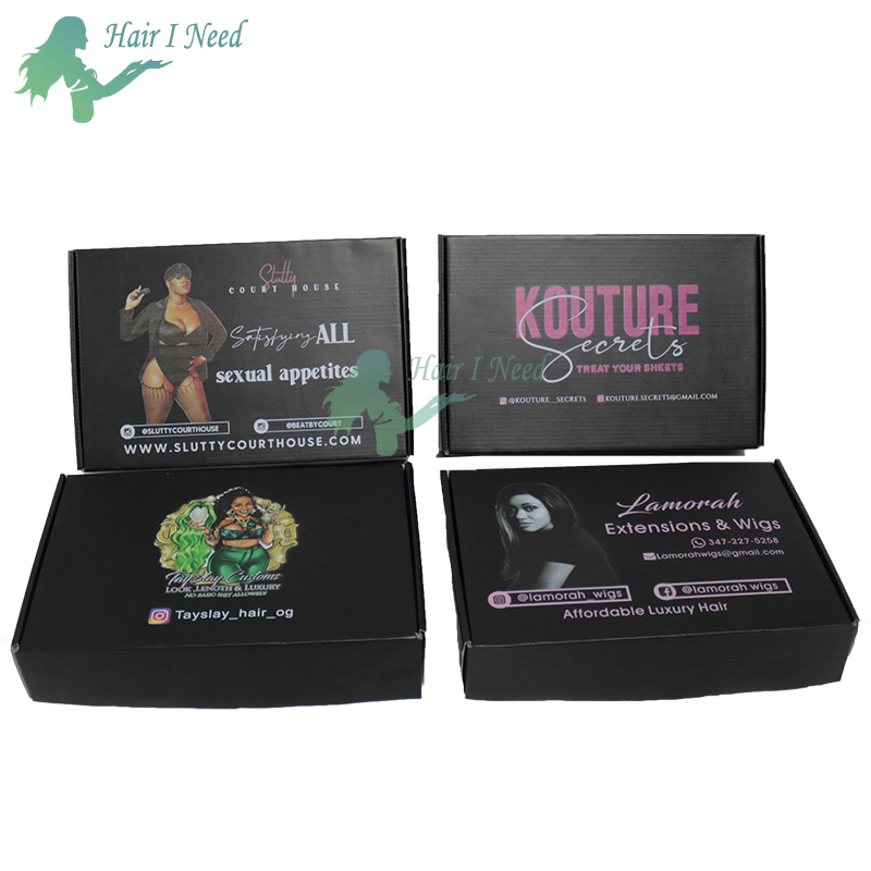Folding Custom logo Printing Corrugated Shipping Boxes Mail Box for Human Hair Weave