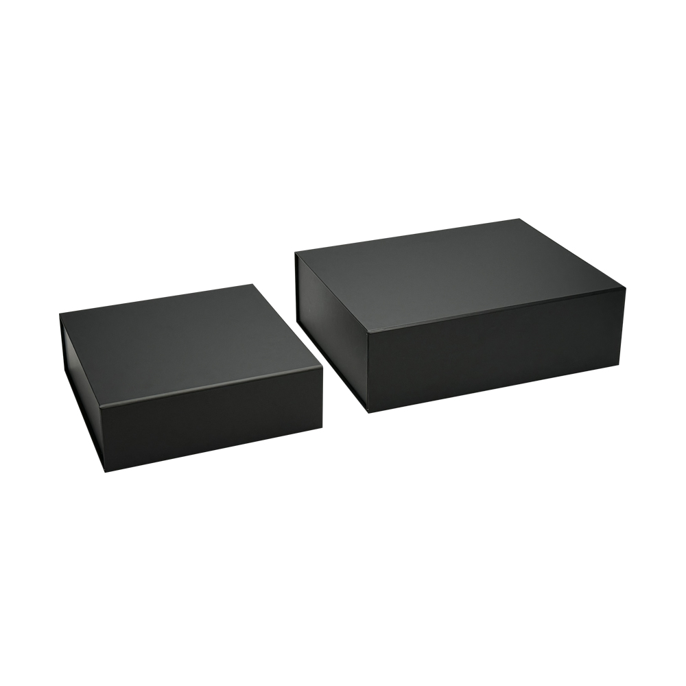 Custom Logo Wholesale Luxury Folding Magnet Clothing Paper Gift Box Packaging With Ribbon Black Magnetic Gift Box