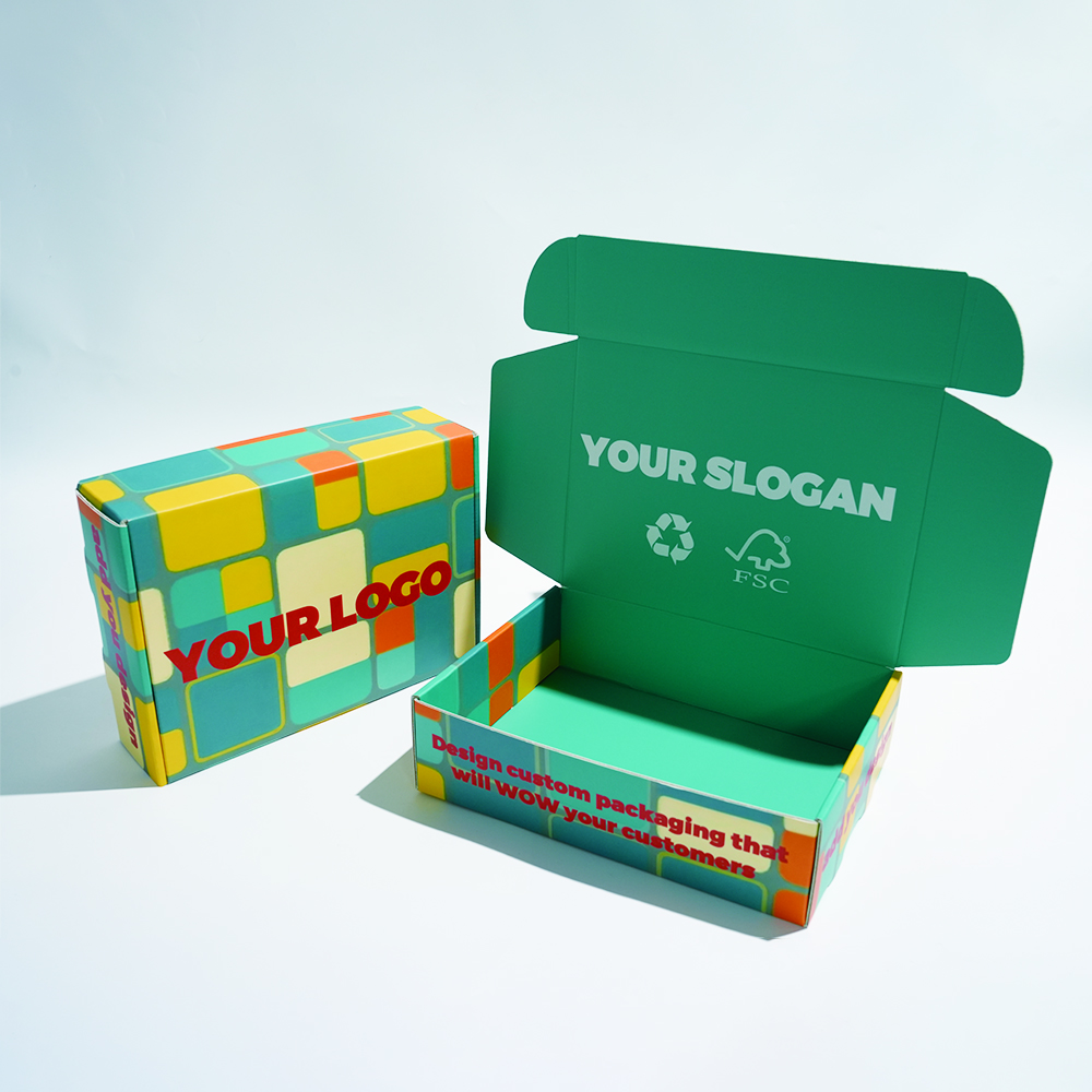 Eco-Friendly Customized Corrugated Mailer Paper Box Square Clothing Cardboard Shipping Boxes Karton Folding Plain Packaging