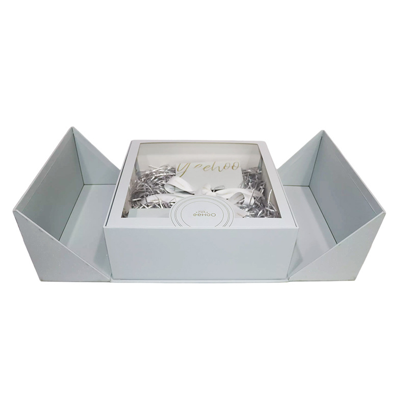 Double-Flap and Drawer Luxury Gift Packaging with Metal Tag for Moon Cake Packing
