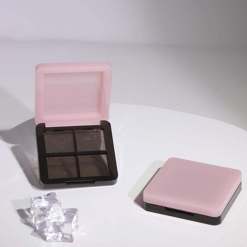 Wholesale Custom Square Empty 4-Grid Black Plastic Luxury Eye Shadow Box for Skincare Cosmetic Packaging