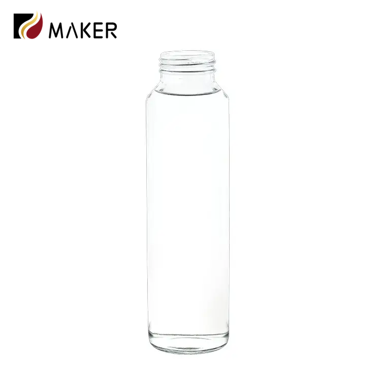 Empty Transparent 500ml Disposable clear High Flint Juice Drink Beverage Voss Glass Bottle with Plastic Lid for Mineral Water