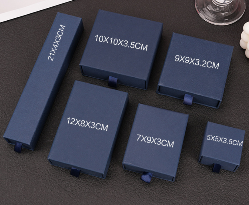 IN PACK Wholesale Drawer Jewelry Packaging Boxes Custom Logo Printed Paper Cardboard Jewelry Box For Ring Earring Pendant