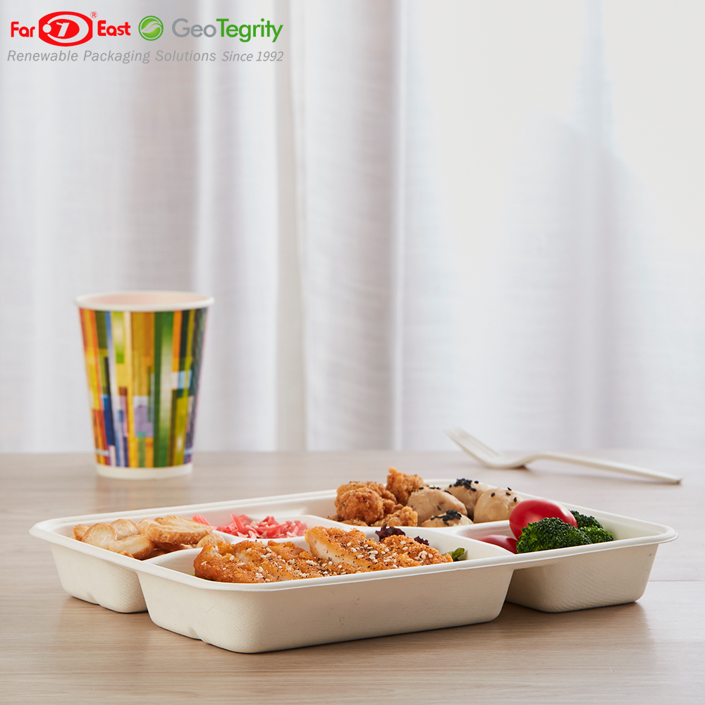 Biodegradable Restaurant Fast Food Packaging Boxes Paper Eco-friendly Disposable Lunch Box With Lid