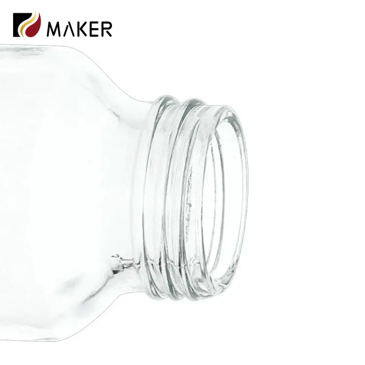Empty Transparent 500ml Disposable clear High Flint Juice Drink Beverage Voss Glass Bottle with Plastic Lid for Mineral Water