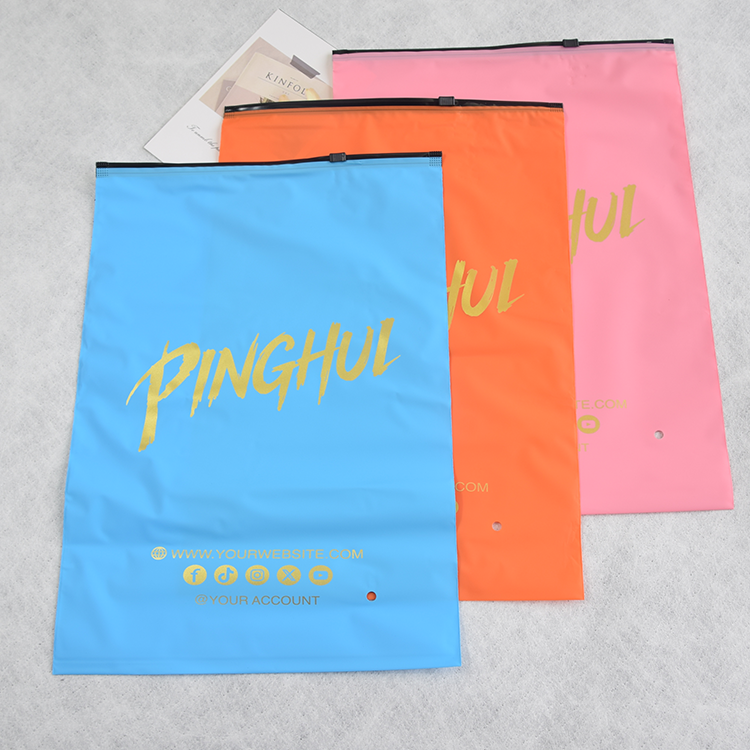 Custom Matte/frosted Biodegradable Plastic Packaging Zipper Bags,T Shirt Swimwear Zip Lock Clothing Bags With Logo