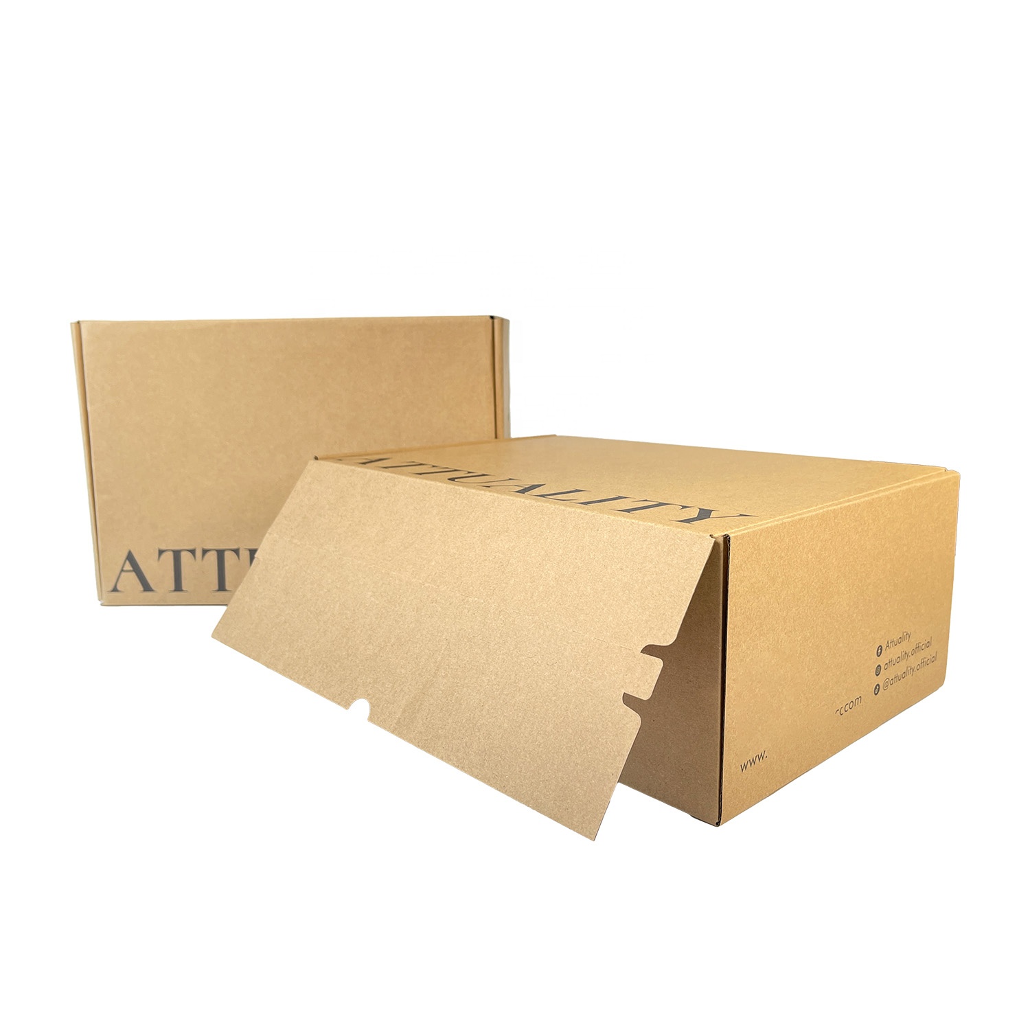 Kraft Cardboard Mailer Box Custom Logo Rigid Corrugated Foldable Recyclable Shipping Packaging Self-Adhesive Eco-Friendly FSC
