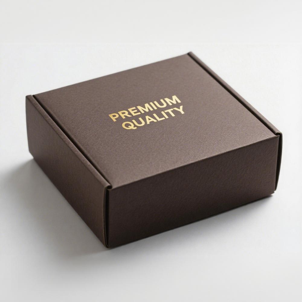 Luxury Customized Premium Gold Foil Brown Cardboard Corrugated Gift Packaging Box For Shipping And Gift Packaging