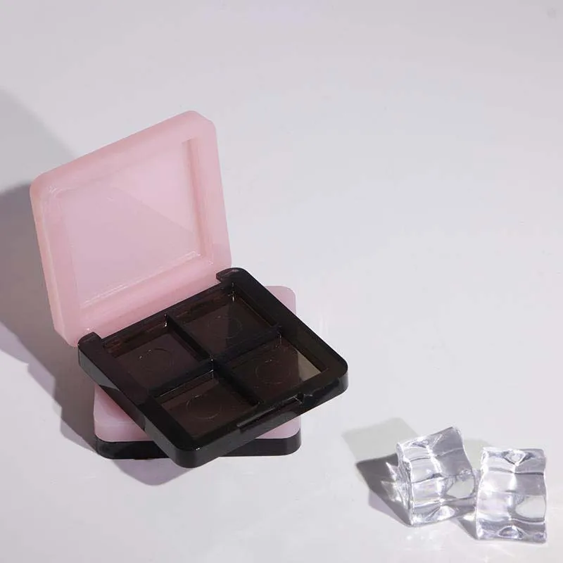 Empty 4-Grid Black Plastic Shadow Box