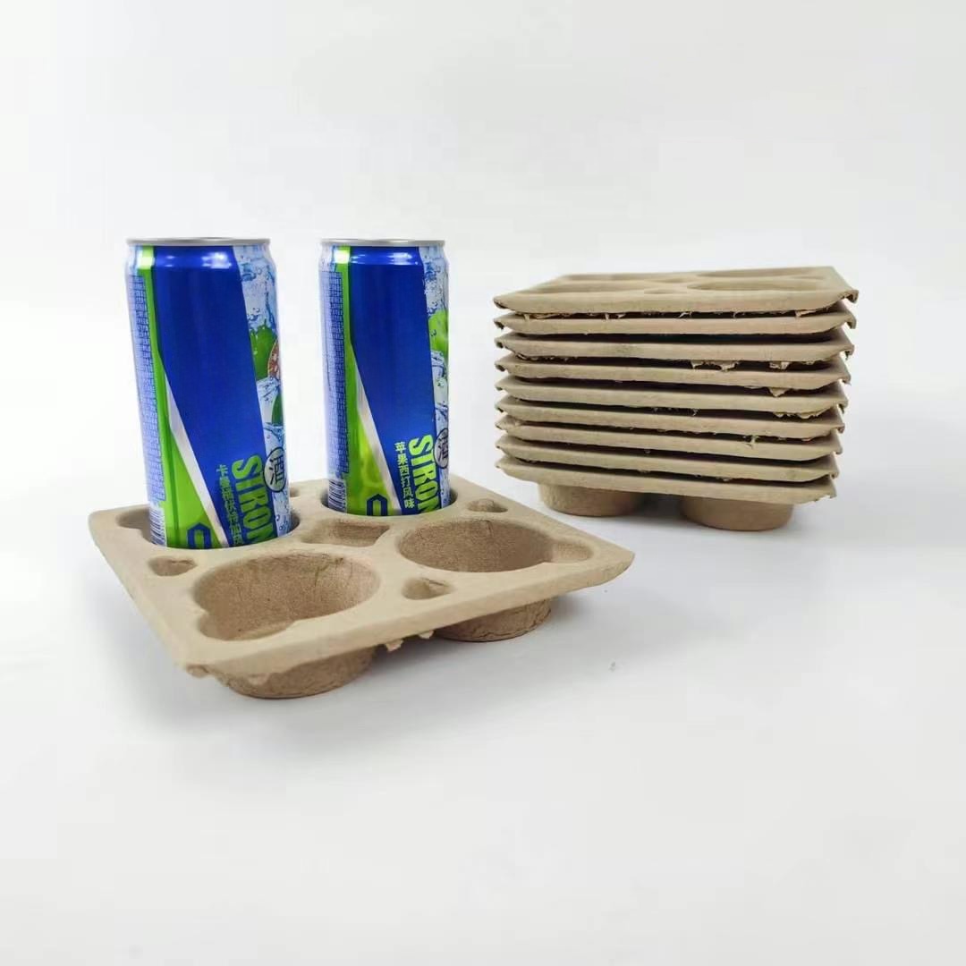 100% Biodegradable and Eco-friendly Beverage Paper Pulp Packaging Take Good protection Package in Transportation