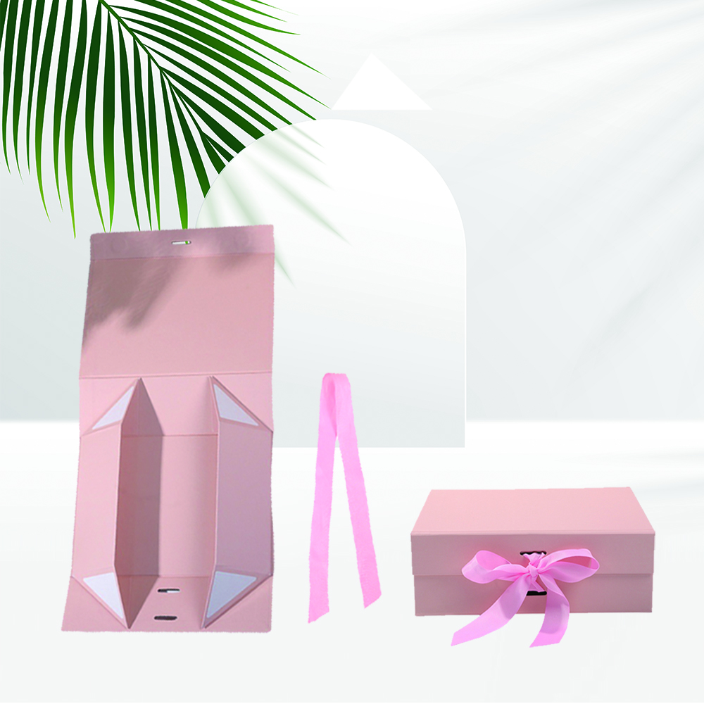 Custom Cardboard Paper Matte Ribbon Packaging Box Paper Custom Logo Magnetic Gift Box for Dress