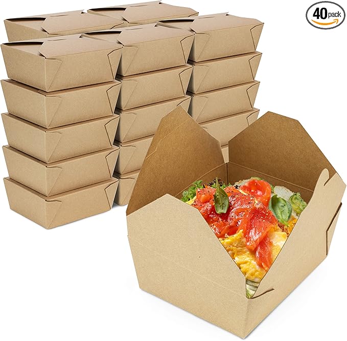 100% Biodegradable &amp; Compostable Kraft Paper Biodegradable Food Packaging Containers Food Boxes