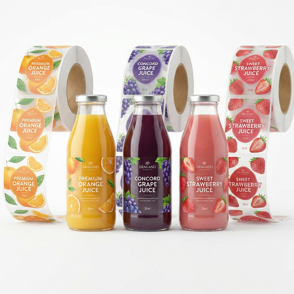 Manufacturer Custom Bopp Printing Logo 12oz 32oz Beverage Mango Juice Bottle Packaging Sticker Empty Plastic Bottles With Labels