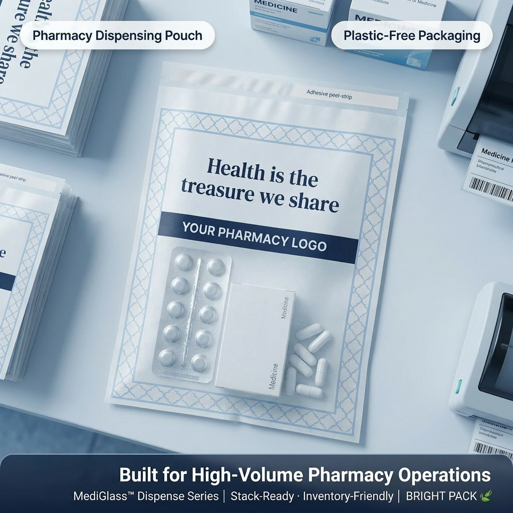 Plastic-Free Medical Packaging Glassine Pouch Sustainable Pharmaceutical Packaging EU Wholesale OEM Distributor
