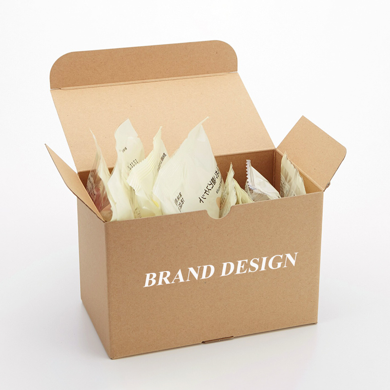 Eco Friendly Biodegradable Kraft Paper Made Foods and Confectionery Packaging Snacks Package Box Customized with Your Own Logo