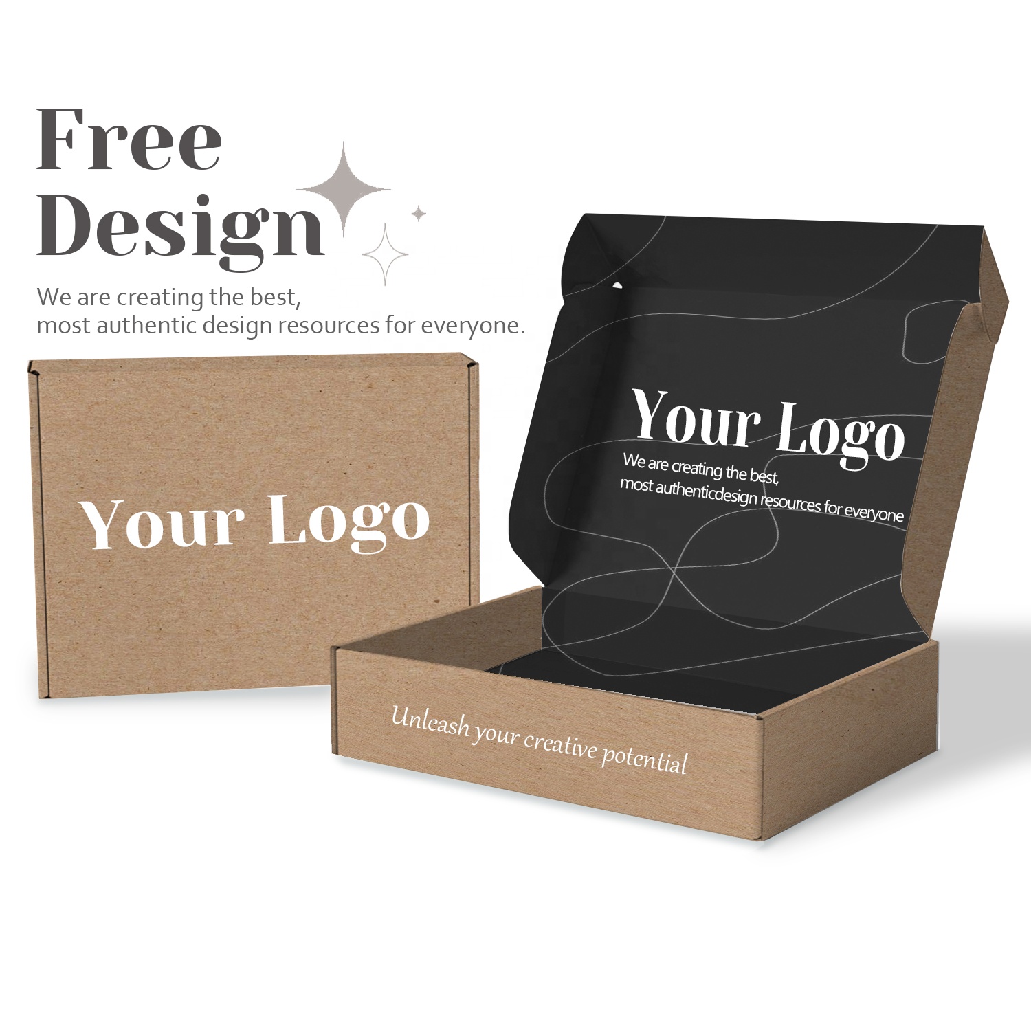Custom Corrugated Mailing Box. Pink Kraft Paper For Clothes Shipping Boxes Custom Logo