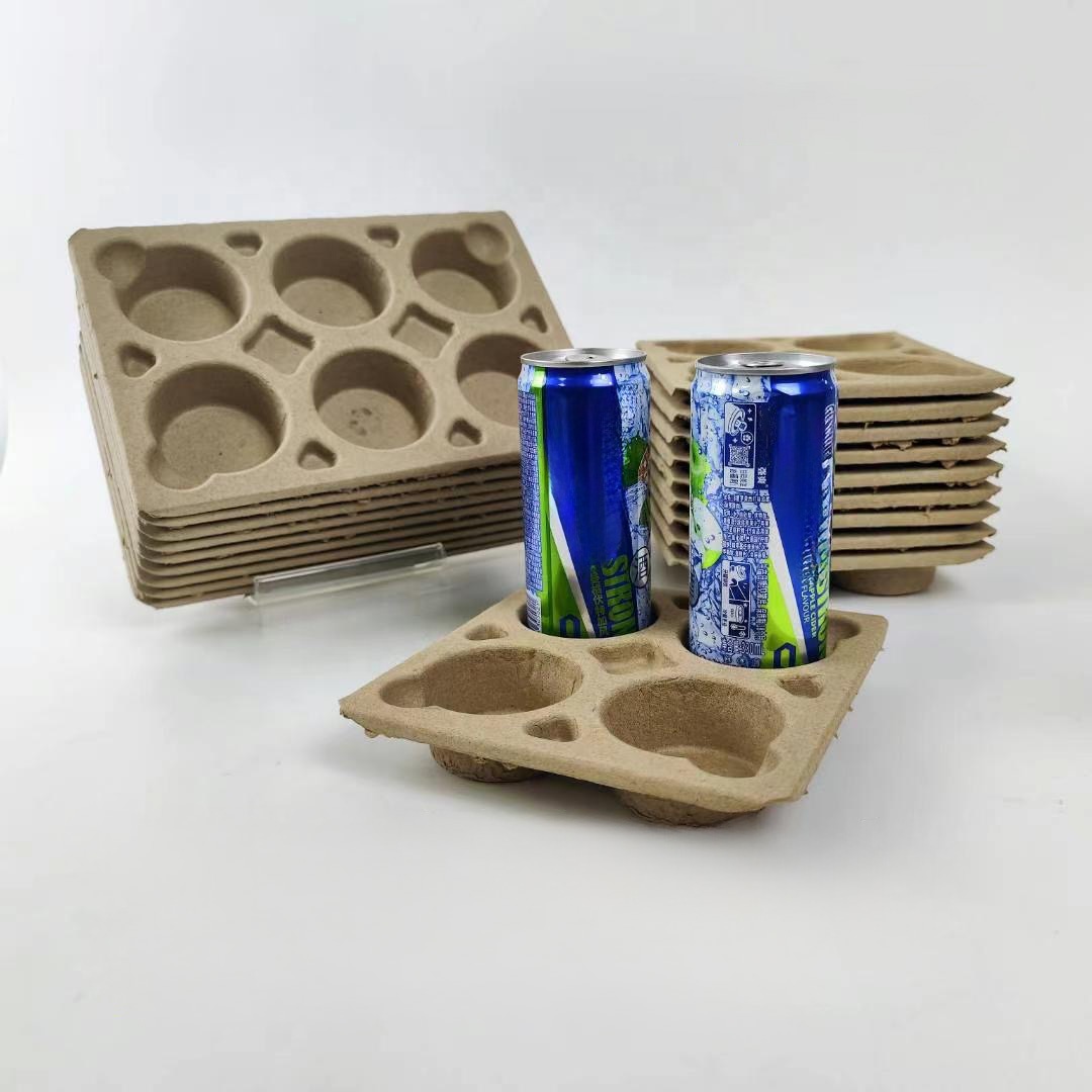 100% Biodegradable and Eco-friendly Beverage Paper Pulp Packaging Take Good protection Package in Transportation