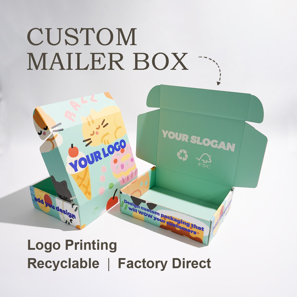 Eco-Friendly Customized Corrugated Mailer Paper Box Square Clothing Cardboard Shipping Boxes Karton Folding Plain Packaging
