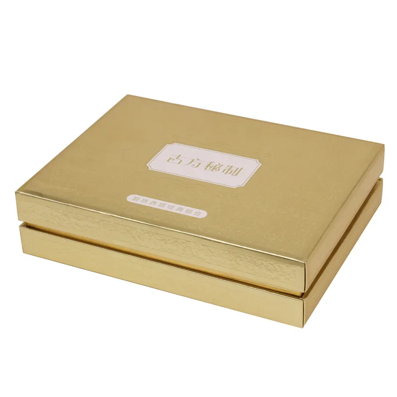 Double-Flap and Drawer Luxury Gift Packaging with Metal Tag for Moon Cake Packing