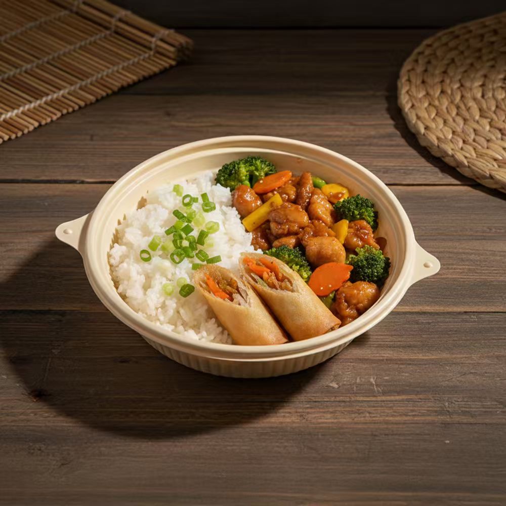 Eco Friendly Degradable Packaging Boxes Biodegradable Disposable Lunch Box Corn Starch Takeaway Food Containers