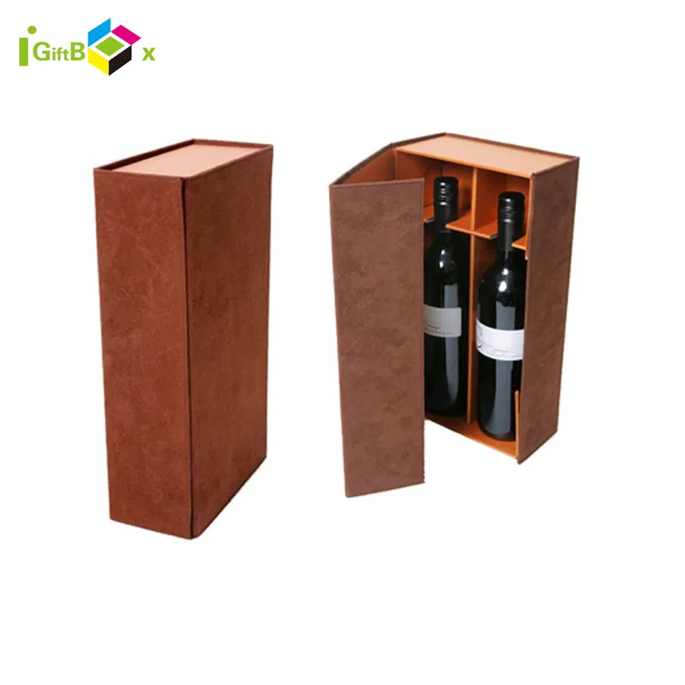 Elegant Custom Wine Glass Packaging for Two Bottles