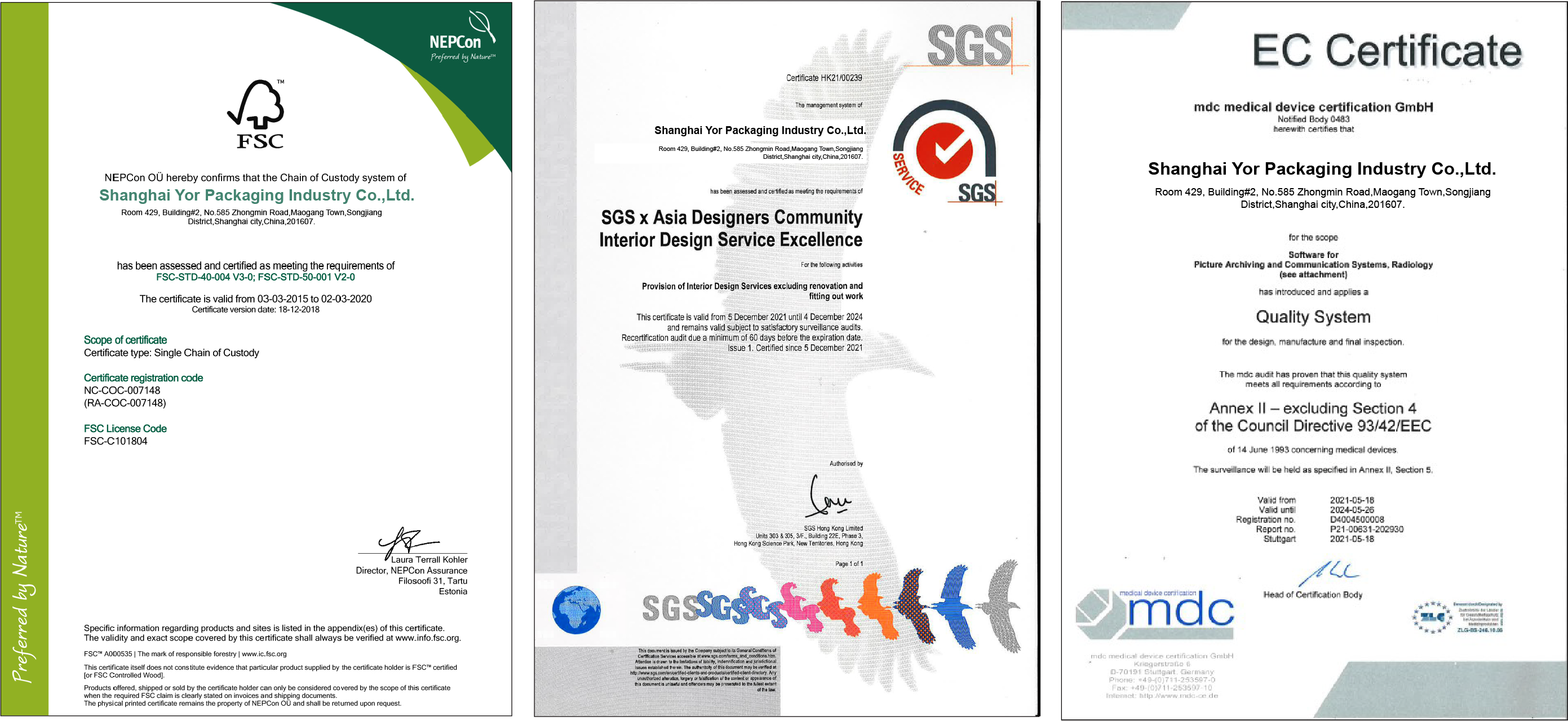 Certifications