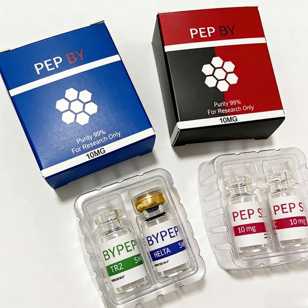 Customizable Empty Packaging Vial Bottle Pharma Folding 3ml Peptid Foldable Paper Packaging Box with Plastic Tray