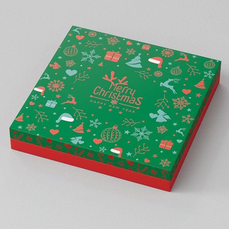 Luxury Christmas Chocolate Gift Box with Gold Foil Stamping Hot Stamp Silver Premium New Year Gift Packaging