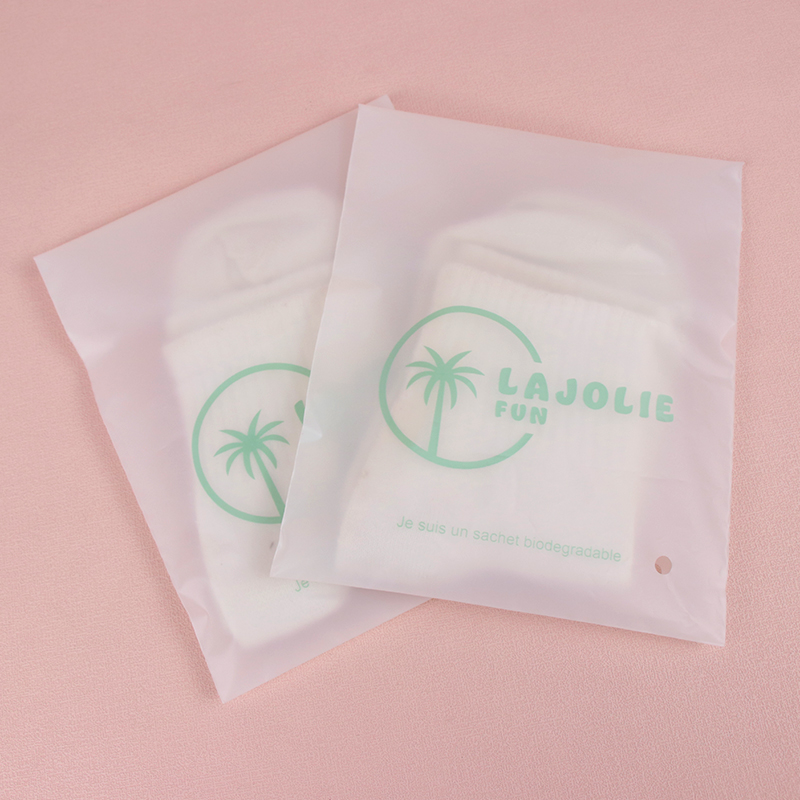 Custom Logo Compostable 100% Biodegradable Transparent Frosted Self Adhesive Apparel Swimwear Clothes Packaging Plastic Bags