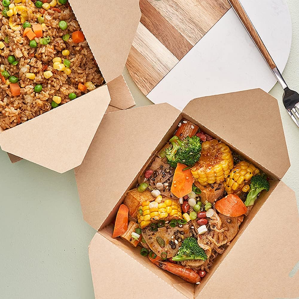 100% Biodegradable &amp; Compostable Kraft Paper Biodegradable Food Packaging Containers Food Boxes