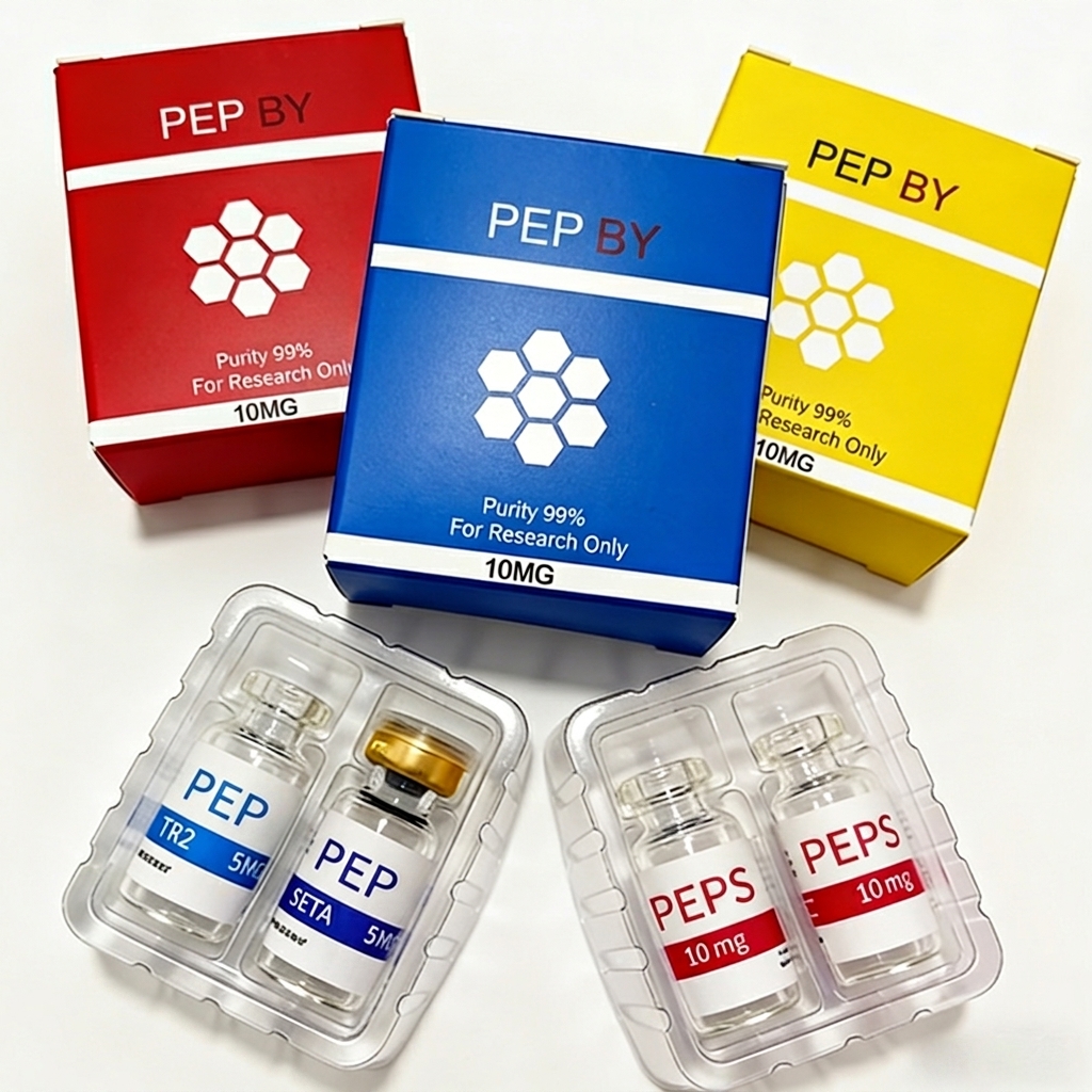 Customizable Empty Packaging Vial Bottle Pharma Folding 3ml Peptid Foldable Paper Packaging Box with Plastic Tray