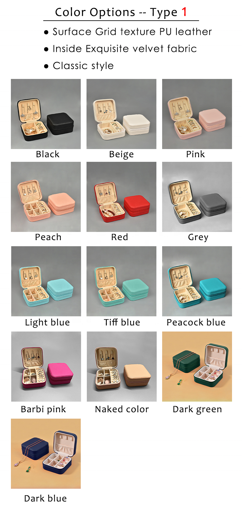 Free Sample Luxury Custom Logo Portable Pu Leather Jewellery Ring Necklace Storage Case Travel Jewelry Organizer Box Packaging