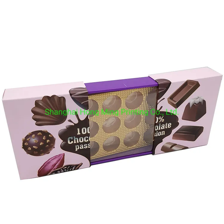 Luxury Packaging Custom Printed Chocolate Box with Plastic Tray Insert