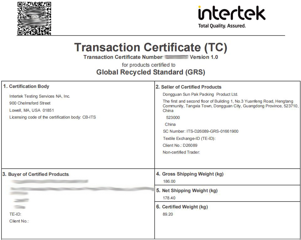 TC Certificate Details