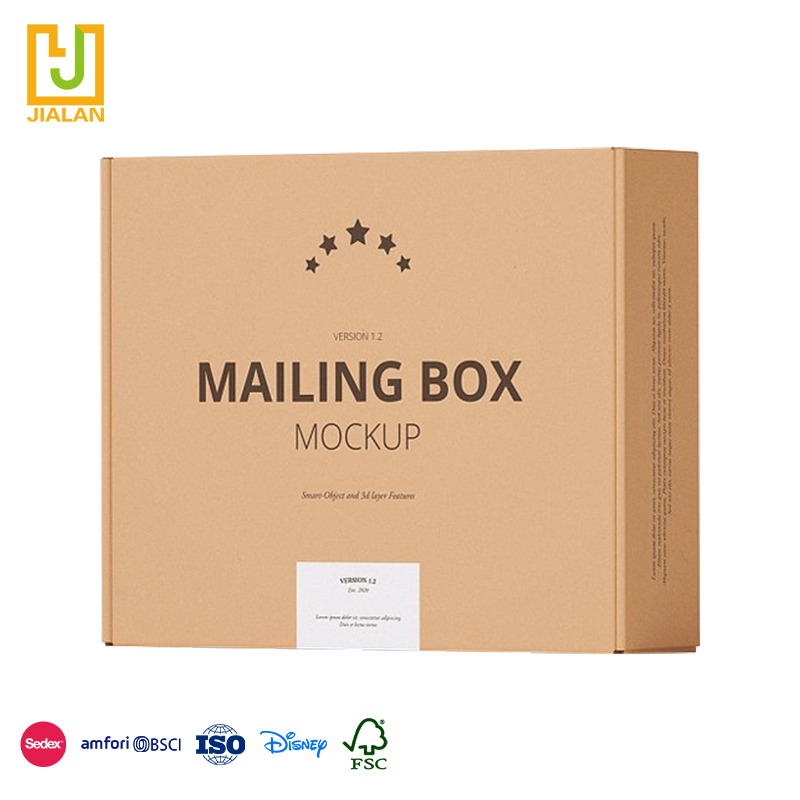 Jialan Custom Logo Packaging Large Cardboard Carton Mailer Box Baby Clothing Shoes Corrugated Packaging Paper Shipping Boxes