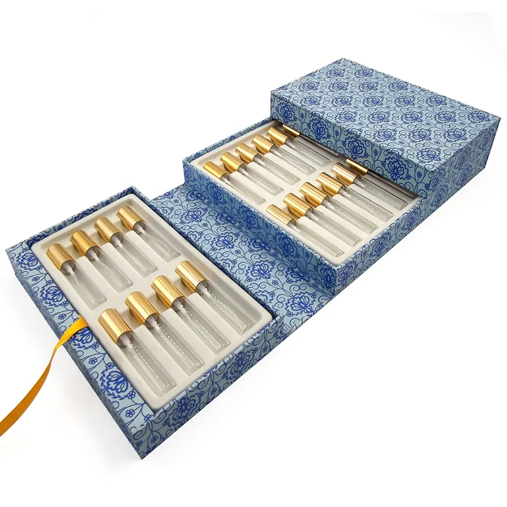 Luxury Custom Logo Rigid Hollow out Cardboard Rigid Luxury Cosmetic Essential Oil Gift Perfume Box Packaging