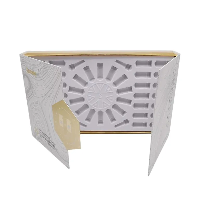Double-Flap and Drawer Luxury Gift Packaging with Metal Tag for Moon Cake Packing