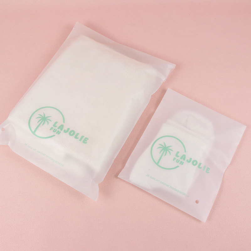 Custom Logo Compostable 100% Biodegradable Transparent Frosted Self Adhesive Apparel Swimwear Clothes Packaging Plastic Bags