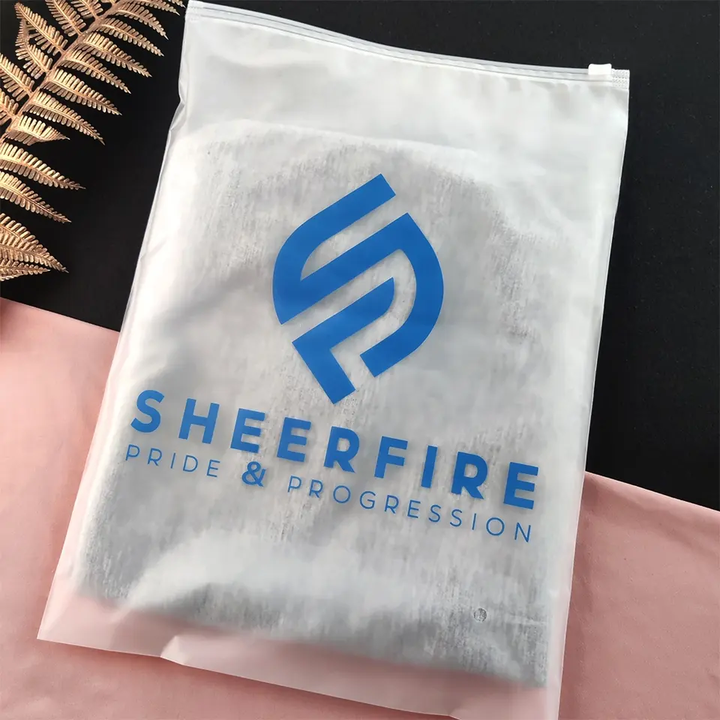 Custom Printed Logo Clothing Packaging Zipper Bag Slide Zip Lock for T-Shirts and Underwear Frosted Matte Plastic Bags