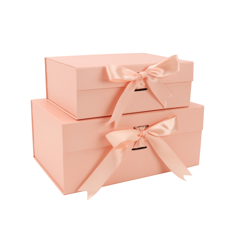 Hot Sale 280*180*120mm Folded Gift Box Birthday Gift Cosmetic Skin Care Ribbon Gift Box